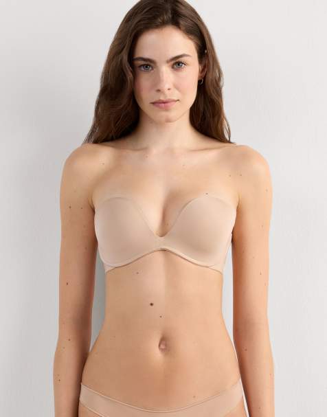 Intimissimi Monica ultralight microfibre bandeau bra in honey soft beige - view 1