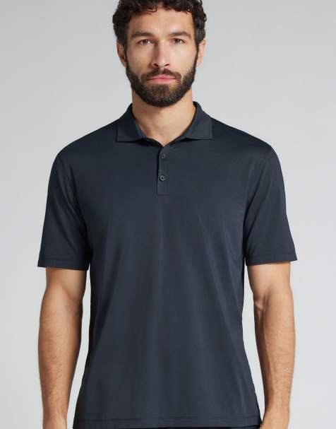 Intimissimi Non-iron polo in blue - view 1