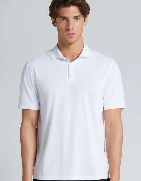Intimissimi Non-iron polo in white - view 1