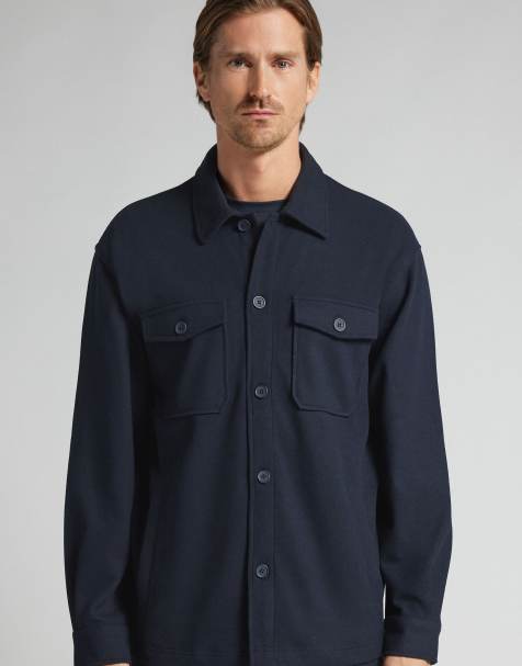 Intimissimi Overshirt jacket with buttons in dark blue - view 1
