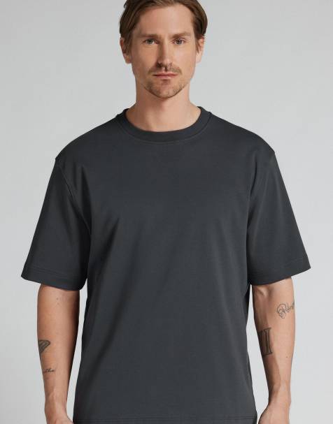 Intimissimi Oversized 100% cotton t-shirt in dark grey - view 1