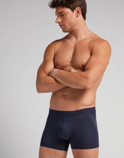 Intimissimi Premium cotton boxers in navy blue - view 1
