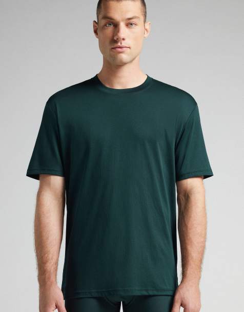 Intimissimi Premium cotton t-shirt in dark green - view 1