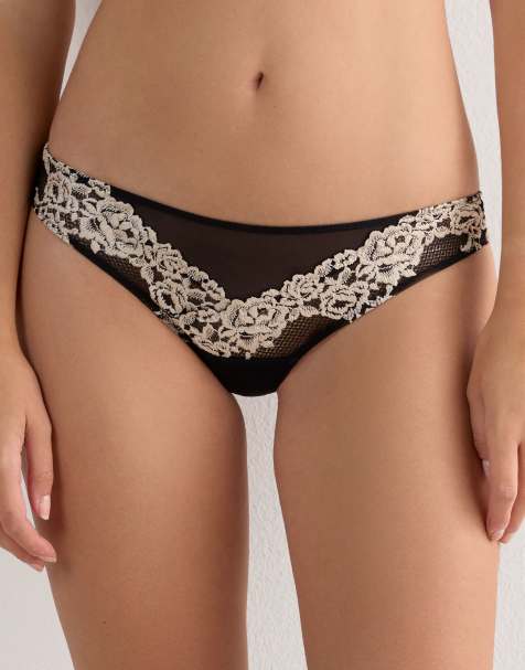 Intimissimi Pretty flowers brazilian briefs in black ivory - view 1