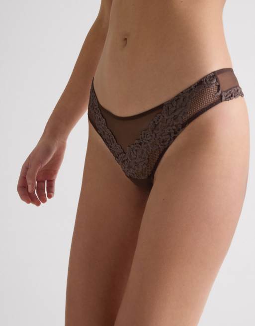 Intimissimi Pretty flowers brazilian briefs in moka brown, 3 of 6