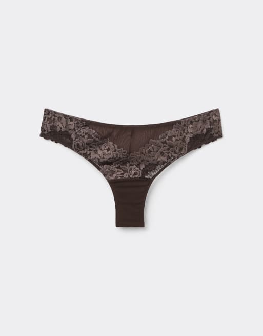 Intimissimi Pretty flowers brazilian briefs in moka brown, 5 of 6