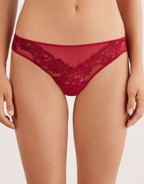Intimissimi Pretty flowers brazilian briefs in sealing wax red - view 1