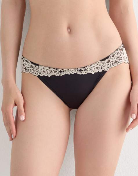 Intimissimi Pretty flowers briefs in black ivory - view 1