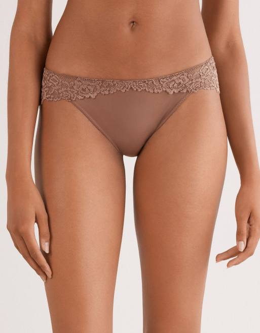 Intimissimi Pretty flowers briefs in caramel dark beige
