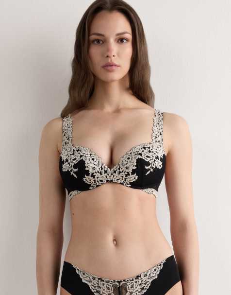 Intimissimi Pretty flowers gioia super push-up bra in black ivory - view 1