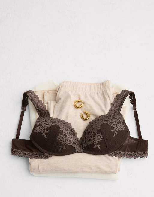 Intimissimi Pretty flowers gioia super push-up bra in moka brown, 3 of 3