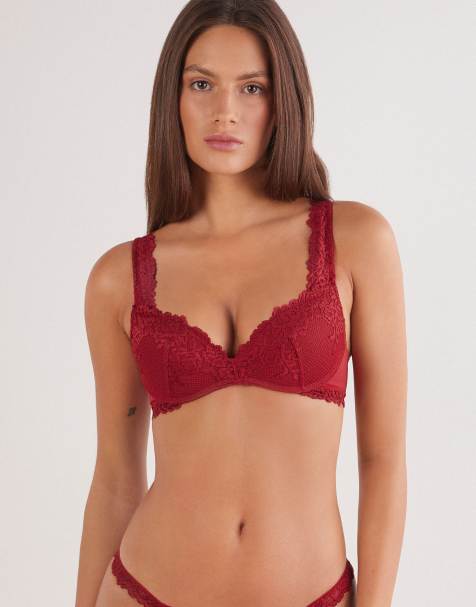Intimissimi Pretty flowers gioia super push-up bra in sealing wax red - view 1