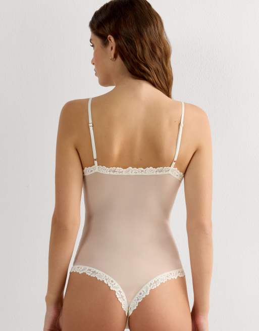 Intimissimi Pretty flowers lace and tulle body in powder white, 2 of 4