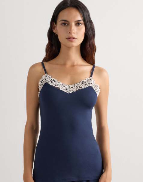 Intimissimi Pretty flowers modal top in deep blue vanilla