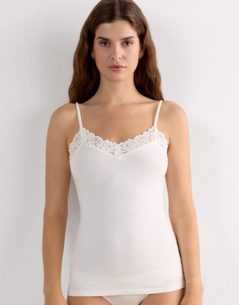 Intimissimi Pretty flowers modal top in powder white - view 1