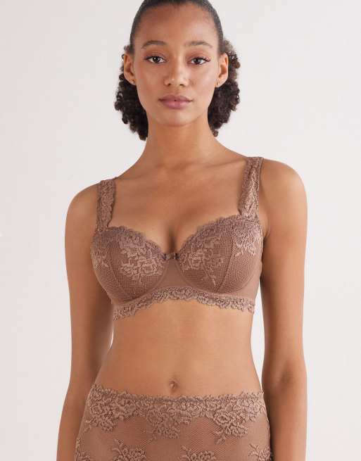 Intimissimi Pretty flowers sofia balconette bra in caramel dark beige