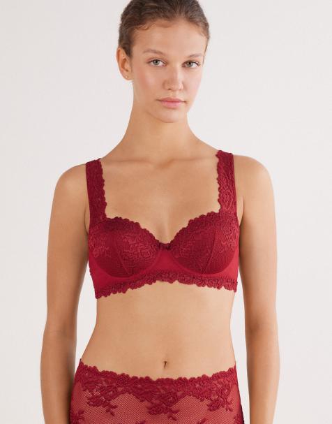 Intimissimi Pretty flowers sofia balconette bra in sealing wax red