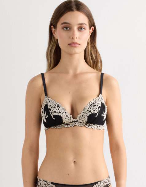 Intimissimi Pretty flowers tiziana triangle bra in black ivory - view 1