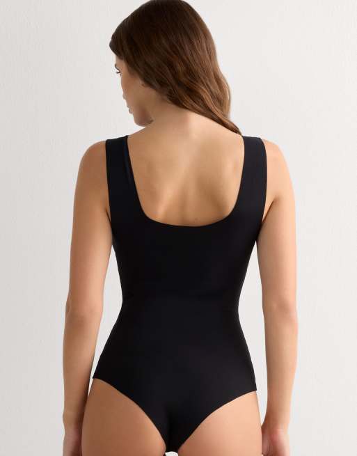 Intimissimi Raw-cut cotton bodysuit in black, 2 of 6