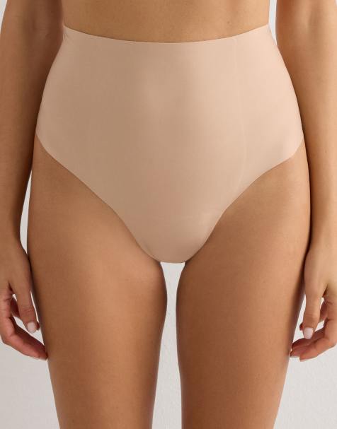 Intimissimi Raw-cut microfibre french knickers in honey soft beige - view 1