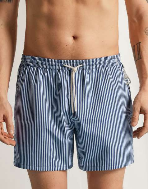 Intimissimi Reversible striped swim shorts in white/blue stripes - view 1