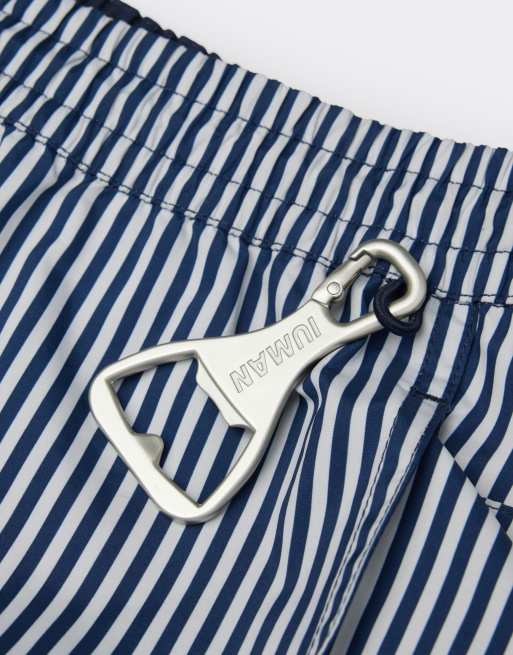 Intimissimi Reversible striped swim shorts in white/blue stripes, 4 of 4