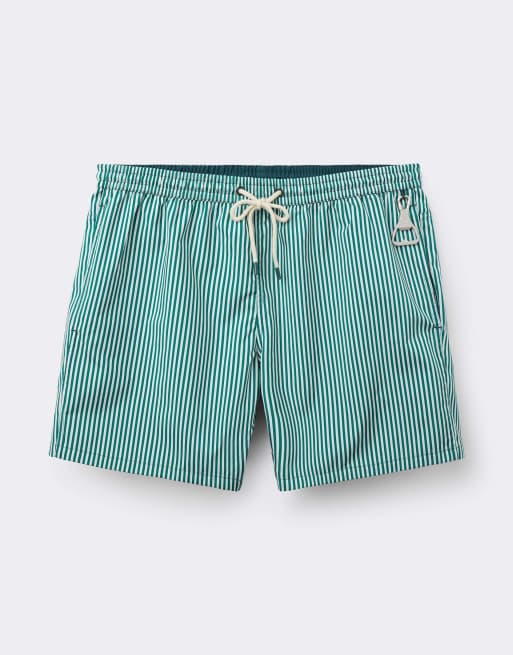 Intimissimi Reversible stripes swim shorts in white/green stripes, 4 of 4