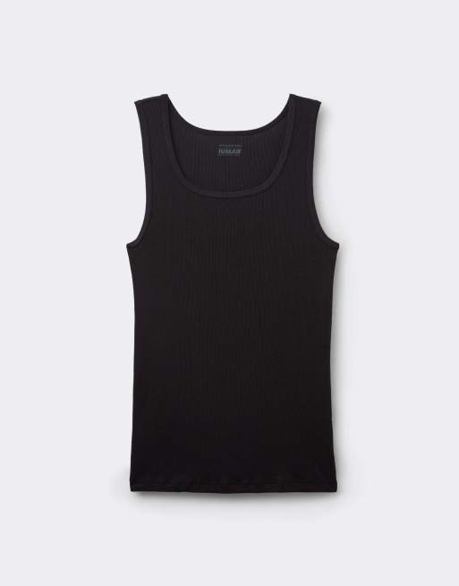 Intimissimi Ribbed cotton vest top in black, 3 of 5
