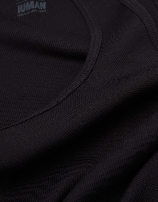Intimissimi Ribbed cotton vest top in black, 5 of 5
