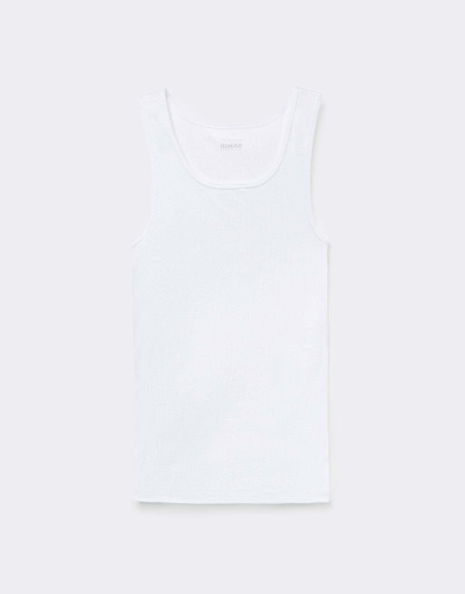 Intimissimi Ribbed cotton vest top in white, 4 of 4