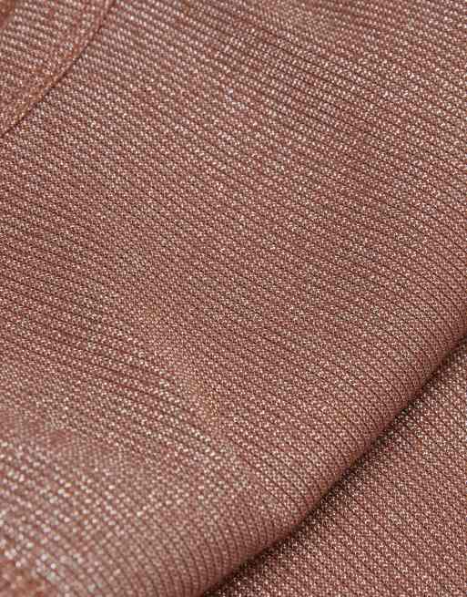 Intimissimi Ribbed lamé cotton vest top in caramel lame, 6 of 6
