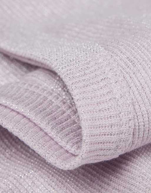 Intimissimi Ribbed lamé cotton vest top in quartz lilac lame, 6 of 6