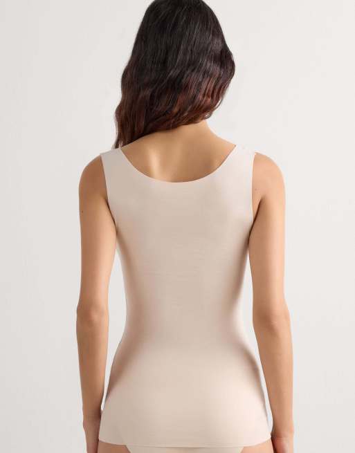 Intimissimi Round-neck raw-cut cotton vest top in cream ivory, 2 of 7