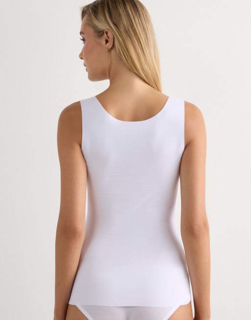 Intimissimi Round-neck raw-cut cotton vest top in white, 2 of 7