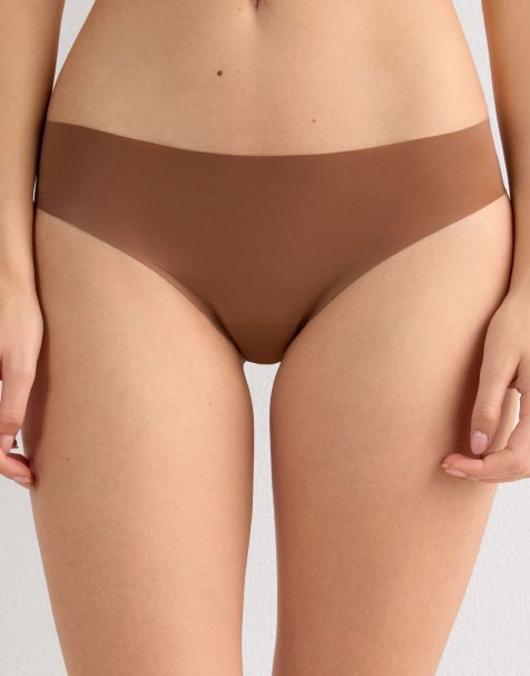 Intimissimi Seamless microfibre snug-fit panties in caramel dark beige - view 1