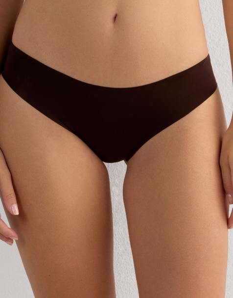 Intimissimi Seamless microfibre snug-fit panties in mocha brown - view 1