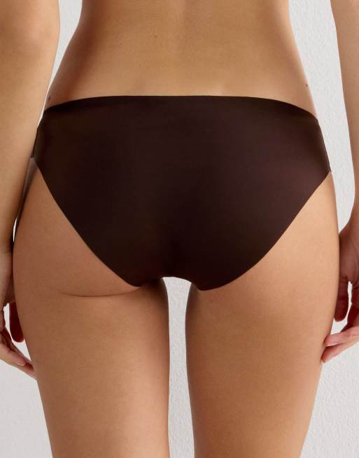 Intimissimi Seamless microfibre snug-fit panties in mocha brown, 2 of 4