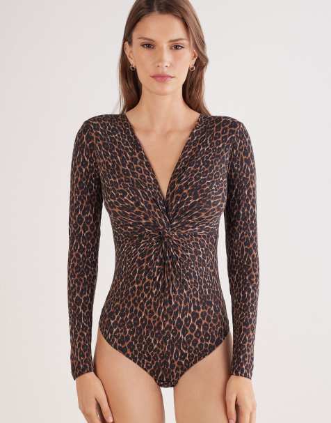 Intimissimi Sensual attitude long-sleeved bodysuit in animal print - view 1
