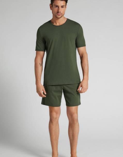 Intimissimi Short cotton pyjamas in green - view 1
