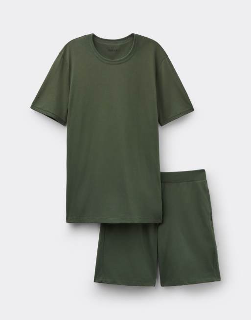 Intimissimi Short cotton pyjamas in green, 3 of 5