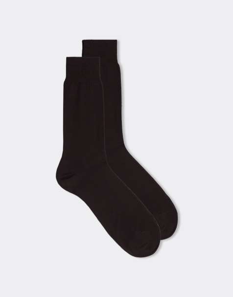 Intimissimi Short sateen cotton lisle socks in brown - view 1