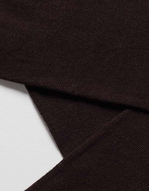 Intimissimi Short sateen cotton lisle socks in brown, 2 of 4