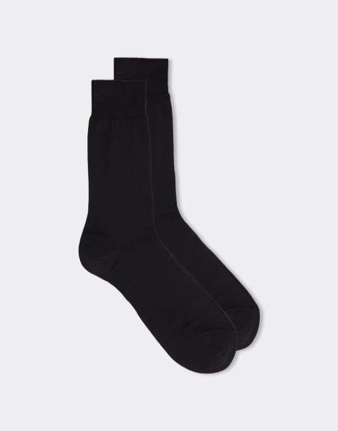 Intimissimi Short sateen cotton lisle socks in charcoal grey - view 1