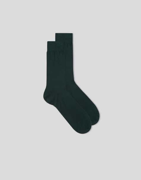 Intimissimi Short sateen cotton lisle socks in green - view 1