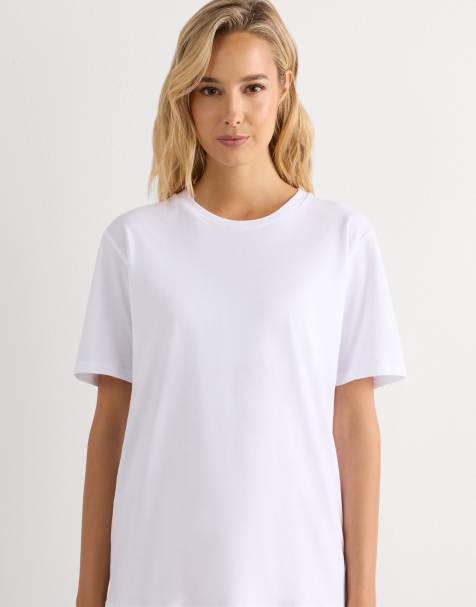 Intimissimi Short-sleeved superior cotton top in white - bianco - view 1