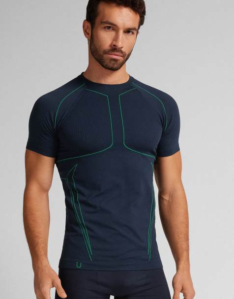 Intimissimi Short-sleeved technical sports top in midnight blue