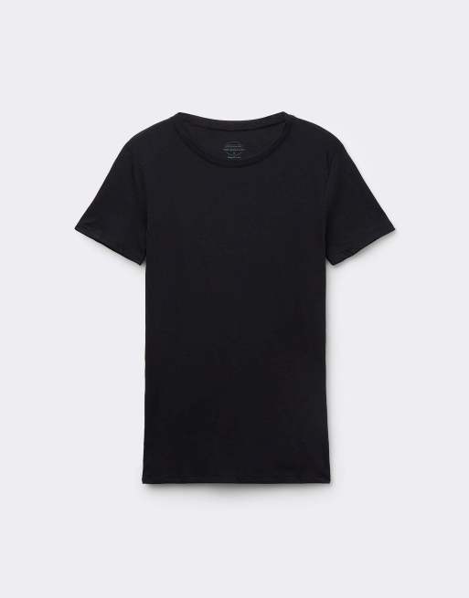 Intimissimi Short-sleeved ultrafresh cotton top in black, 5 of 7