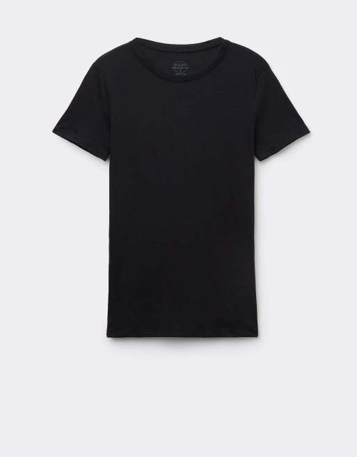Intimissimi Short-sleeved ultrafresh cotton top in black, 7 of 7
