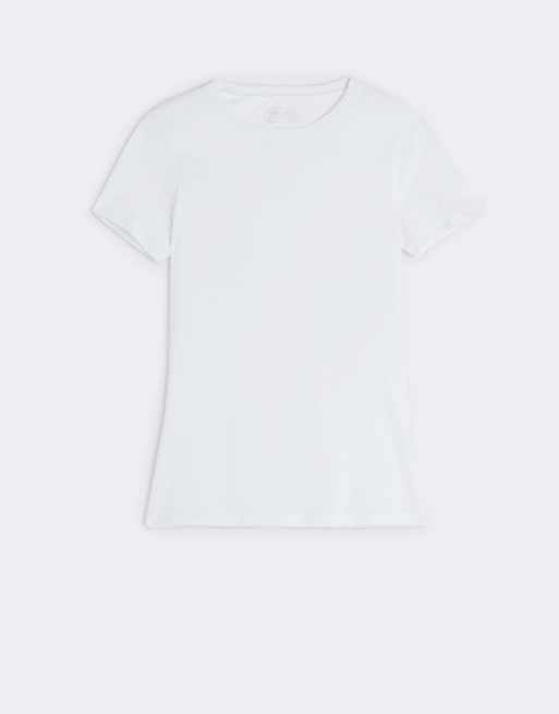 Intimissimi Short-sleeved ultrafresh cotton top in white, 7 of 7