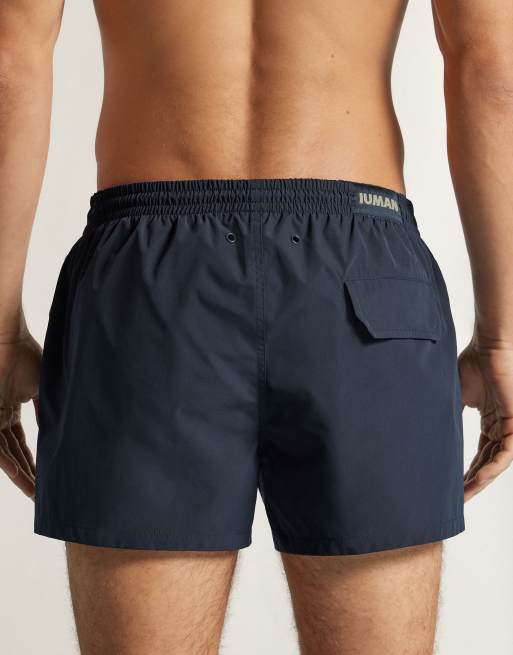Intimissimi Short solid-colour swim trunks in deep blue, 3 of 4